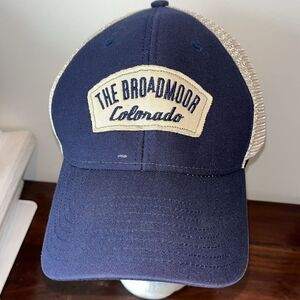 The Broadmoor golf resort Colorado trucker blue mesh cap hat adjustable